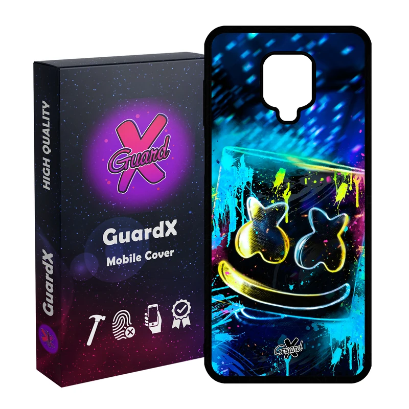کاور گارد ایکس طرح Marshmello مدل Glass10104 مناسب برای گوشی موبایل شیائومی Redmi Note 9S / Note 9 Pro / Note 9 Pro Max