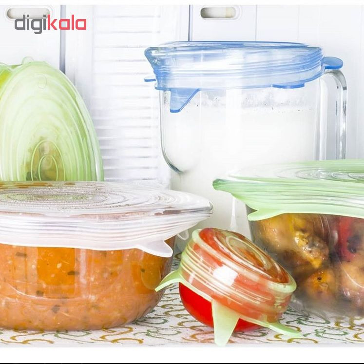 درپوش محافظ غذا ظروف نگهدارنده غذا مدل درآسا بسته 6 عددی درپوش محافظ غذا ظروف نگهدارنده غذا مدل درآسا بسته 6 عددی