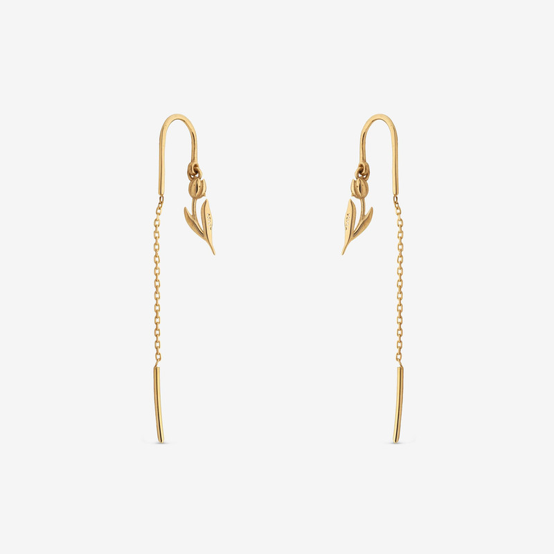 گوشواره بخیه‌ای طلا 18 عیار زنانه جواهری راز مدل 2412-37