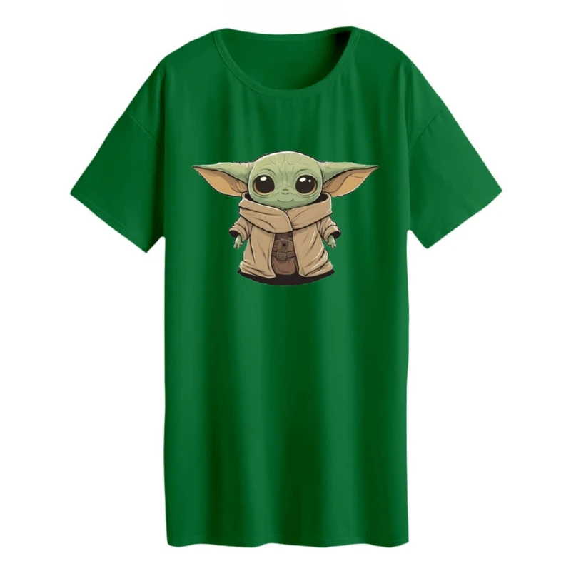 تی شرت لانگ زنانه مدل  بیبی یودا کد 12