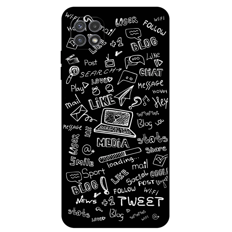 کاور مگافون طرح رسانه های اجتماعی مدل 1898 مناسب برای گوشی موبایل سامسونگ Galaxy A22 5G