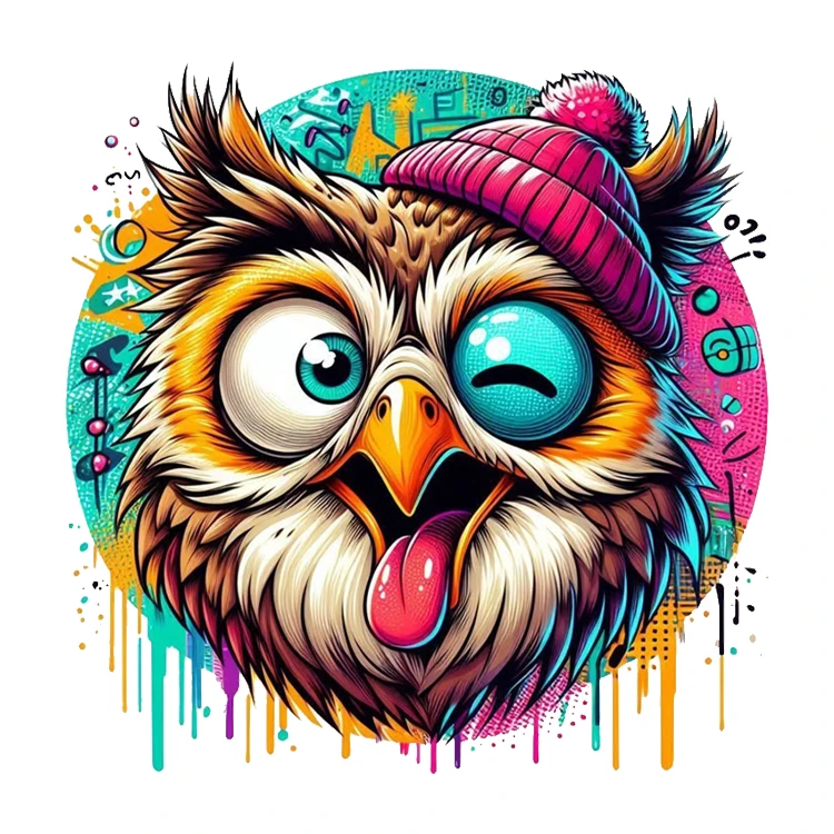 استیکر پارچه و لباس پاد آفرین مدل جغد بامزه کد 1615