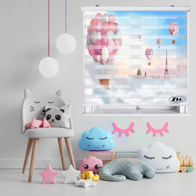 پرده زبرا زیو کد K3013 سایز 150X150 سانتی متر