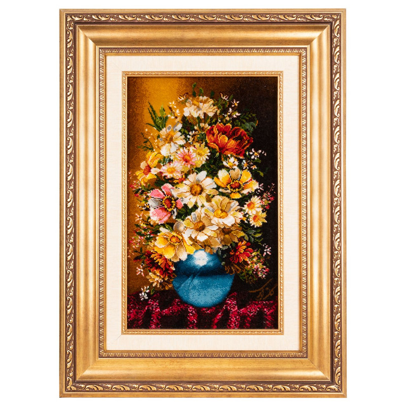 تابلو فرش دستباف سی پرشیا مدل گل در گلدان کد 902853