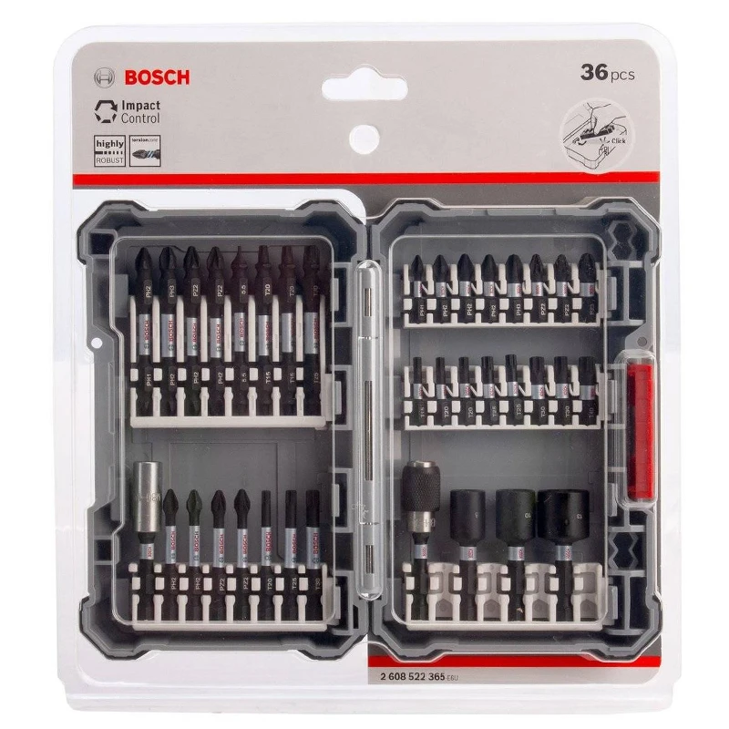 سری پیچ گوشتی فشار قوی بوش مدل Bosch 36 - Highly Robust مجموعه 36 عددی