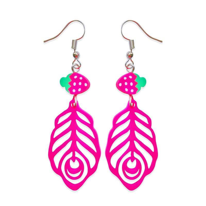 گوشواره دخترانه طرح پر کد P-01 گوشواره دخترانه طرح پر کد P-01