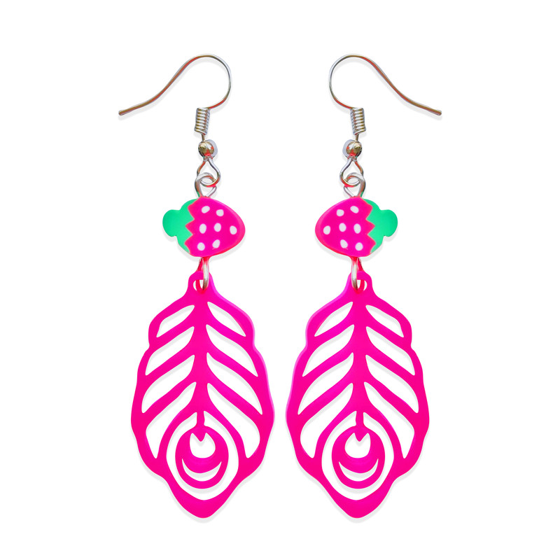 گوشواره دخترانه طرح پر کد P-01 گوشواره دخترانه طرح پر کد P-01