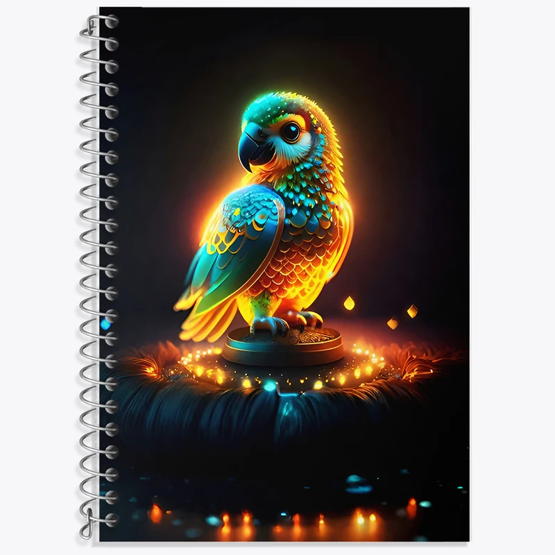 دفتر زبان 50 برگ خندالو مدل سه خط طرح طوطی کد F7059