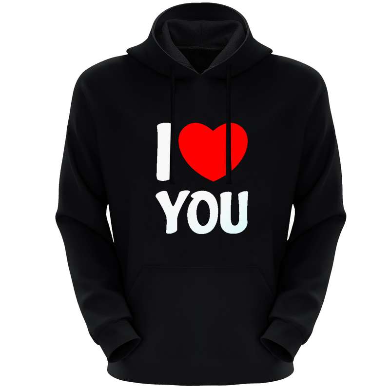 هودی زنانه مدل F352 I YOU رنگ مشکی