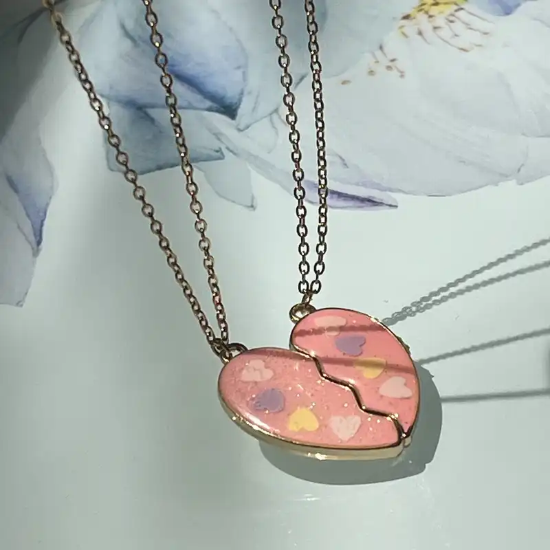 گردنبند مدل قلب آهنربایی مجموعه 2 عددی