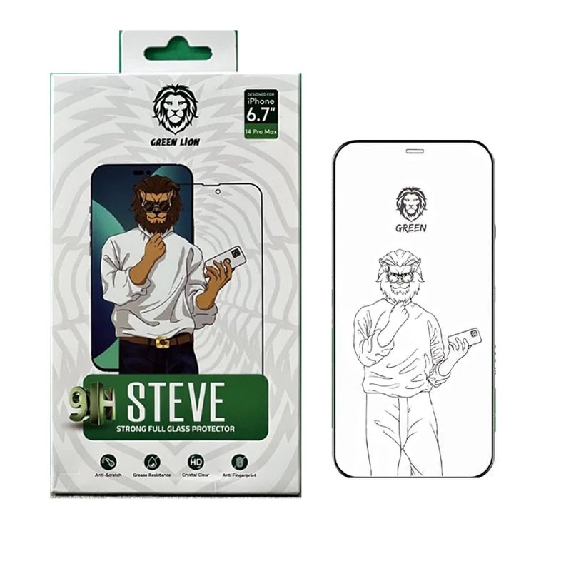 محافظ صفحه نمایش گرین لاین مدل 9H steve مناسب برای گوشی موبایل اپل iphone 14