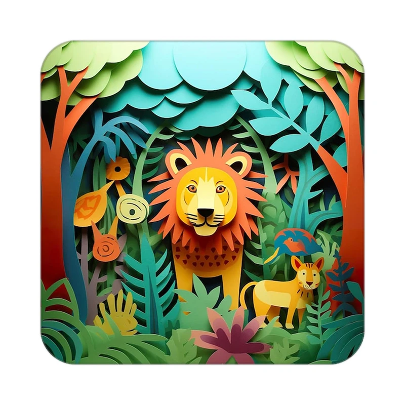 زیر لیوانی کاکتی طرح حیوانات رنگی مدل mp26645