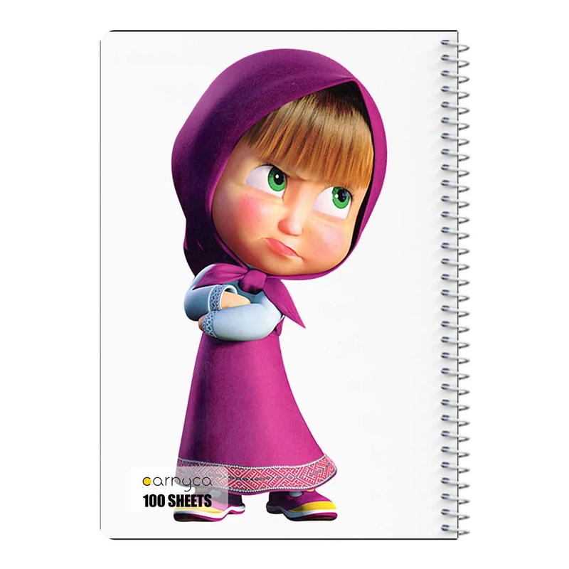 دفتر مشق 100 برگ سیمی کارنیکا طرح ماشا و خرس Masha and the Bear کد 79890