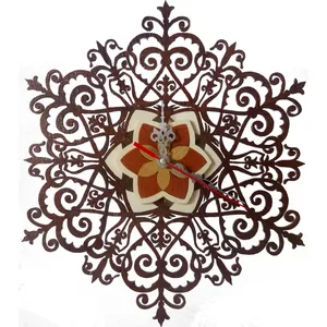 ساعت دیواری معرق مشبک چوبی دست ساز مدلaster
