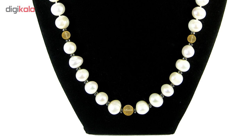 گردنبند طلا 18 عیار مانچو مدل مروارید پرورشی باروک و sfg601n