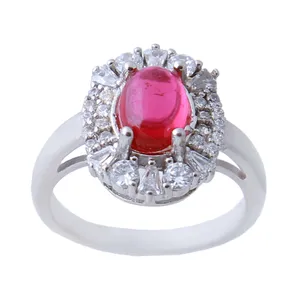  انگشتر نقره زنانه بازرگانی میلادی مدل یاقوت کد AWR_708