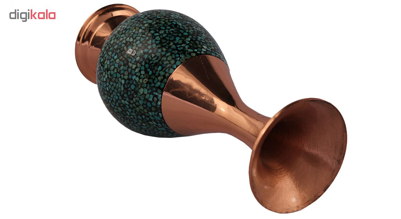 گلدان مسی فیروزه کوب گالری گوهران  مدل 37