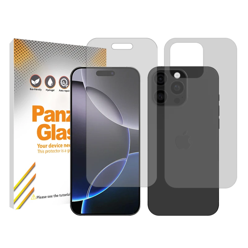 محافظ صفحه نمایش شفاف پنزر گلس مدل Shield مناسب برای گوشی موبایل اپل iPhone 16 Pro به همراه محافظ پشت گوشی 
