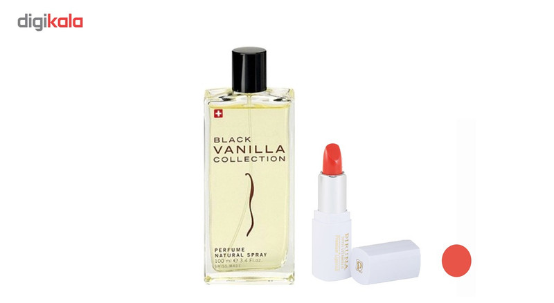 پک دو عددی ادو پرفیوم استاویتا مدل Black Vanilla حجم 100میل به همراه رژ لب جامد پیرونا شماره 09