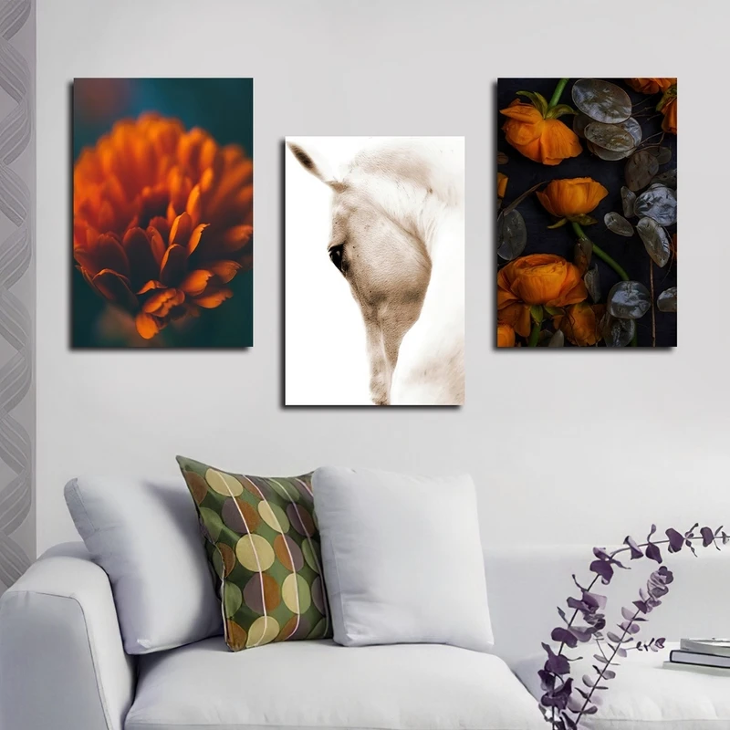 تابلو شاسی بکلیت طرح اسب و گل مدل SH-2271 مجموعه 3 عددی