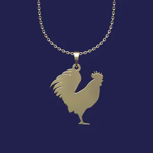 گردنبند طلا 18 عیار زنانه مدوپد مدل خروس کد T2-1-1040