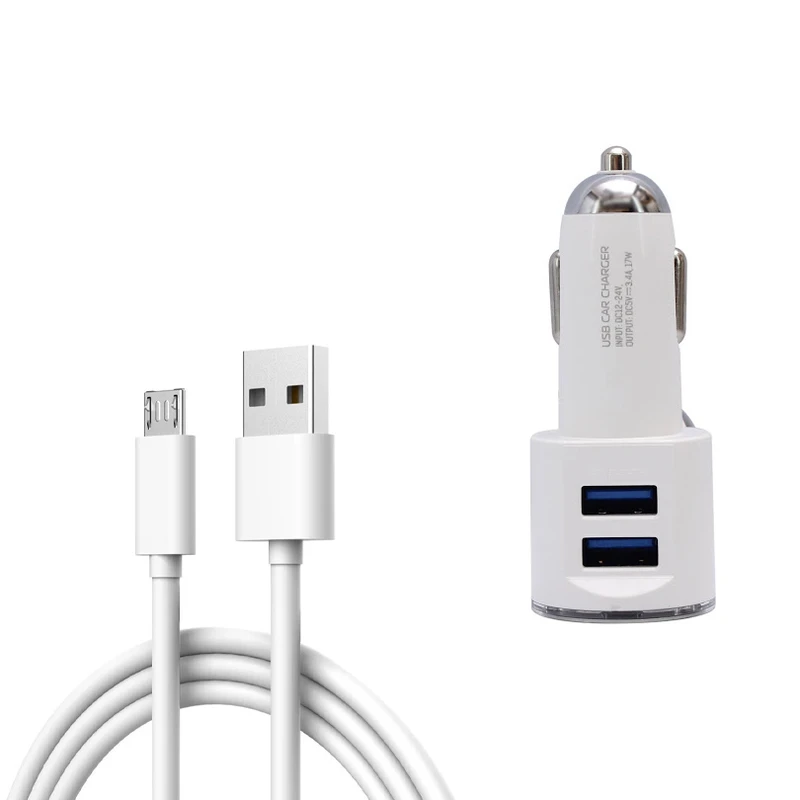 شارژر فندکی الدینیو مدل DL-C29 به همراه کابل تبدیل microUSB