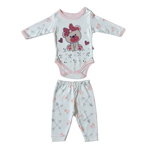 ست بادی آستین بلند و شلوار نوزادی مدل 2589