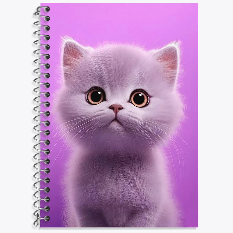 دفتر زبان 50 برگ خندالو مدل سه خط طرح گربه کیوت کد N1748