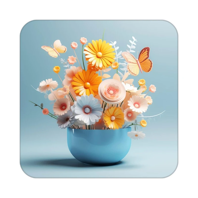 زیر لیوانی کاکتی طرح گل مدل mp15947