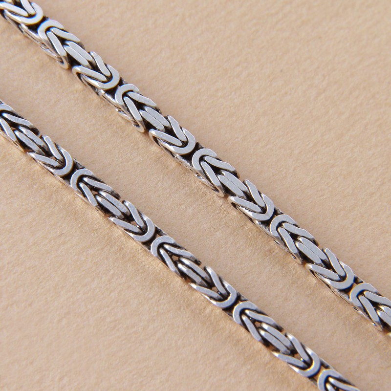 زنجیر نقره مردانه بازرگانی میلادی مدل کرال سیاه قلم کد ZR_005