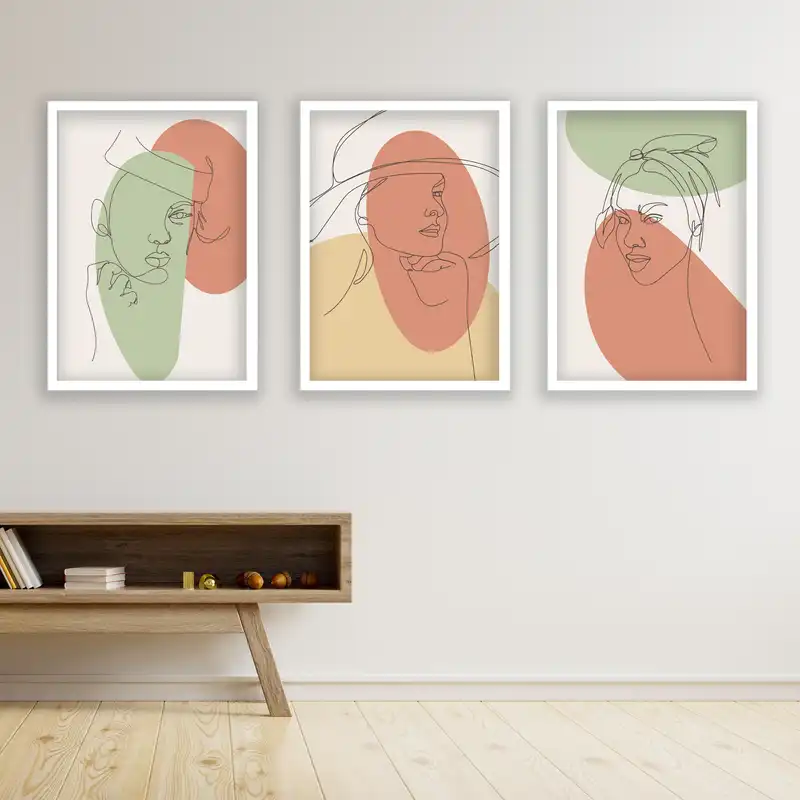 تابلو مدل مینیمال دکوراتیو کد LA-G3096 مجموعه 3 عددی
