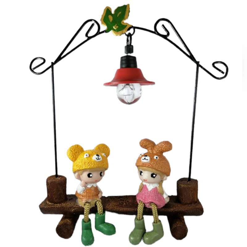 مجسمه مدل نیمکت دختر و خرس کد 10041