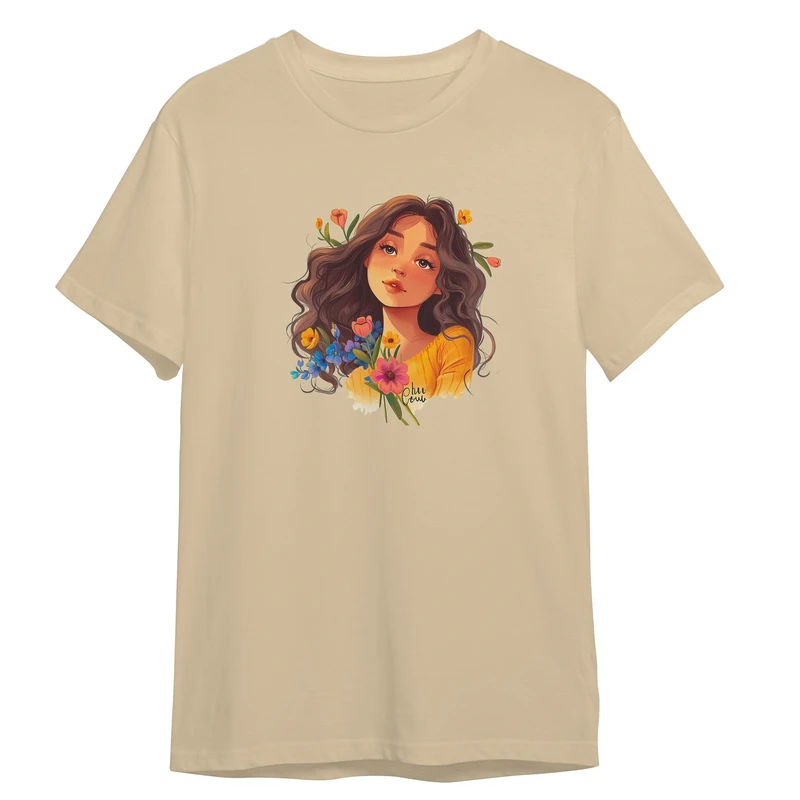 تی شرت آستین کوتاه زنانه مدل دختر زیبا کد 0994