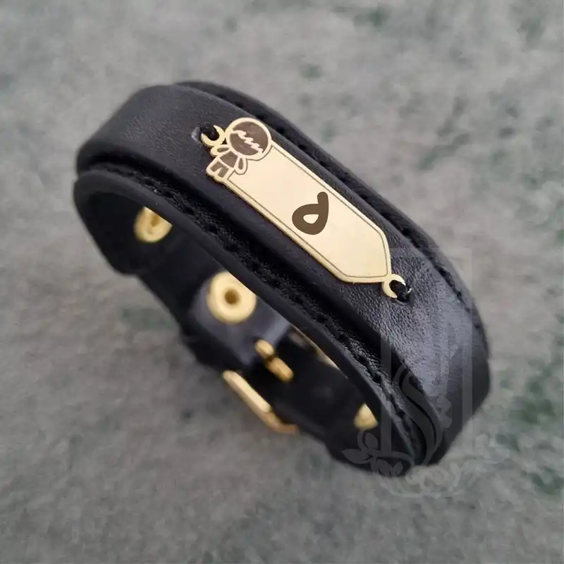 دستبند طلا 18 عیار بچگانه مدل حرف ه KDK