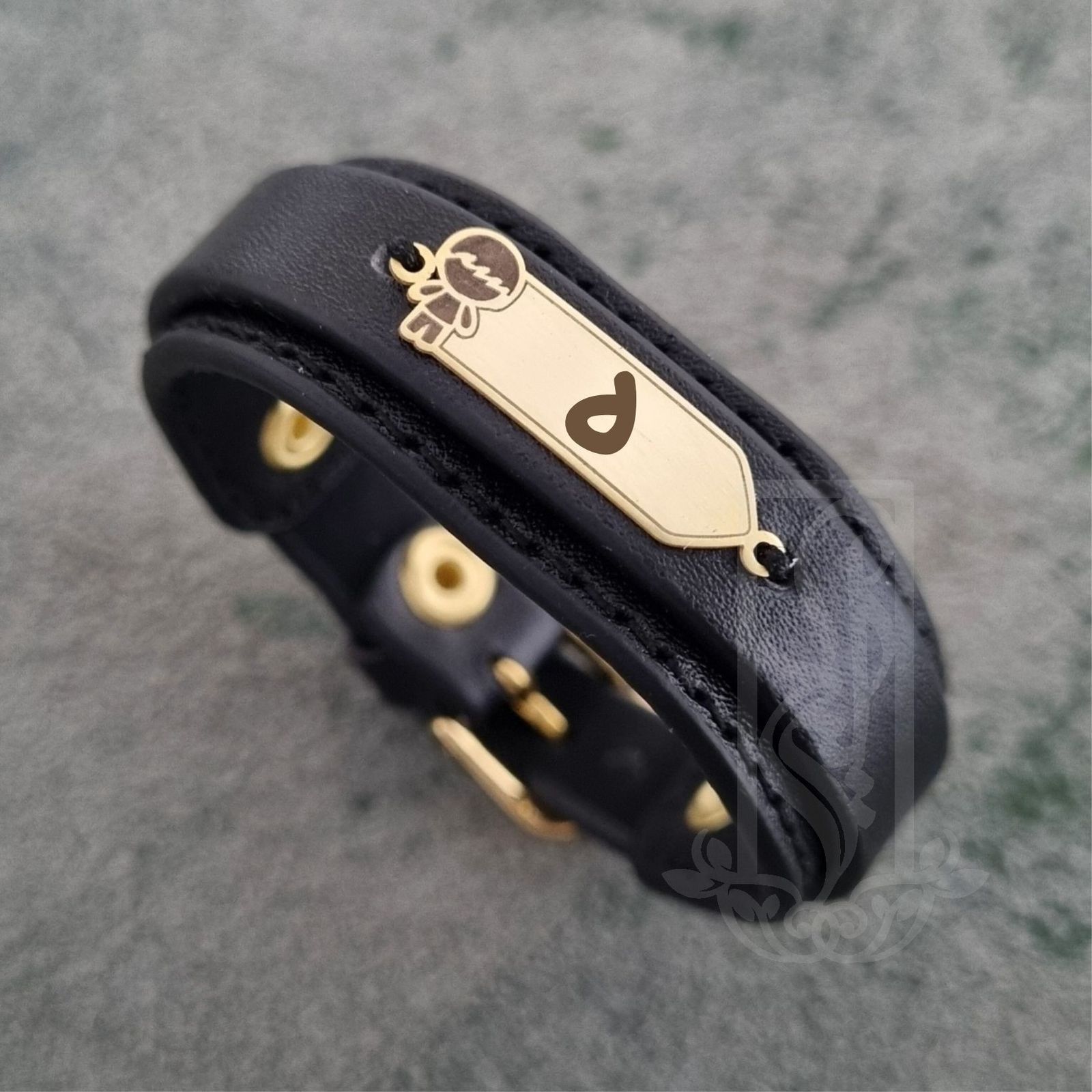 دستبند طلا 18 عیار بچگانه مدل حرف ه KDK - - 3