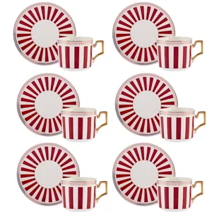 سرویس قهوه خوری 12 پارچه 6 نفره کاراجا مدل Jolly Red