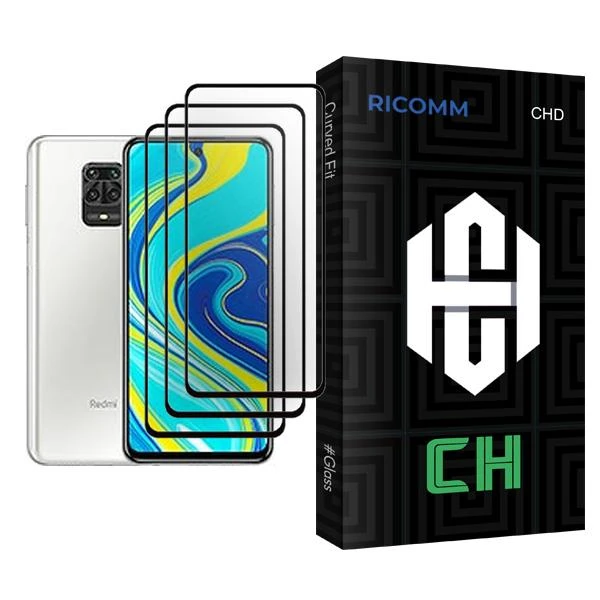 محافظ صفحه نمایش ریکام مدل CH Glass MIX003 مناسب برای گوشی موبایل شیائومی Redmi Note 9S بسته سه عددی