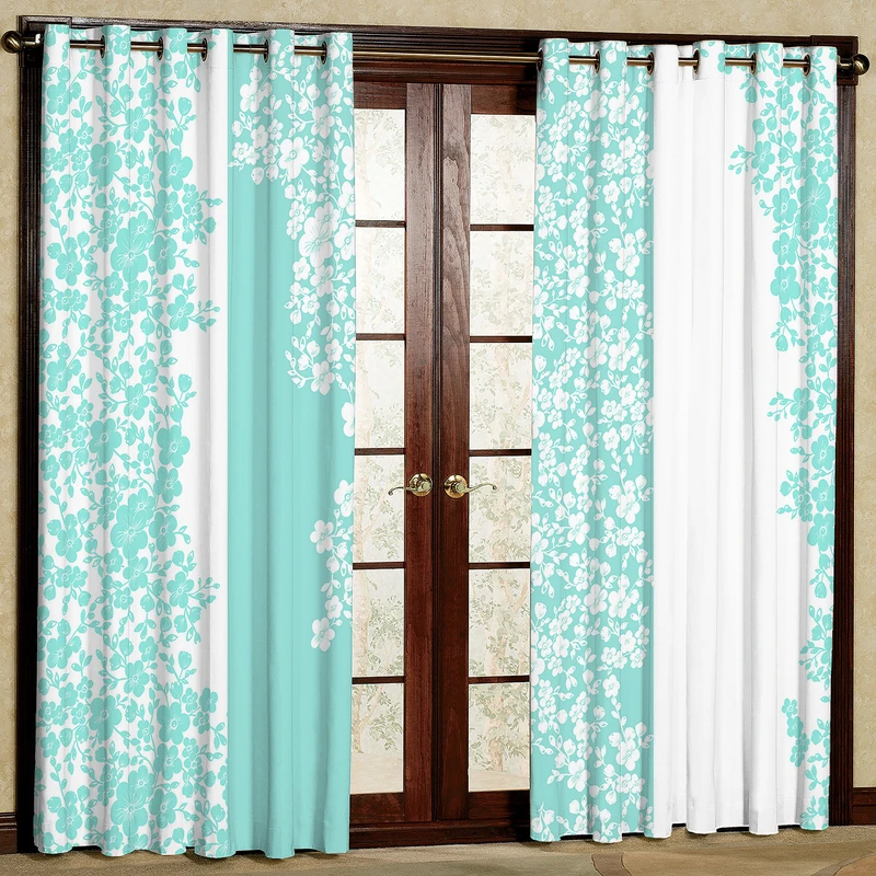 پرده طرح گل ریز مدل مخمل پانچی کد 2_91-4090 W سایز 140x280 سانتی متر