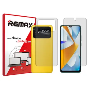 Remax HyGEL model transparent screen protector suitable for Xiaomi Poco C40 mobile phone along with the back protector