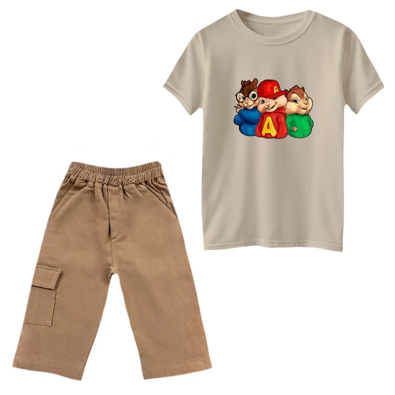 ست تی‌شرت و شلوارک پسرانه مدل آلوین و سنجاب ها