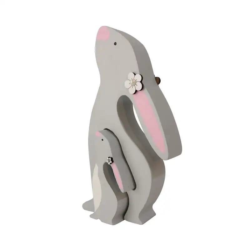 اسباب بازی چوبی طرح پازل خرگوش مدل MKids55G مجموعه 2 عددی