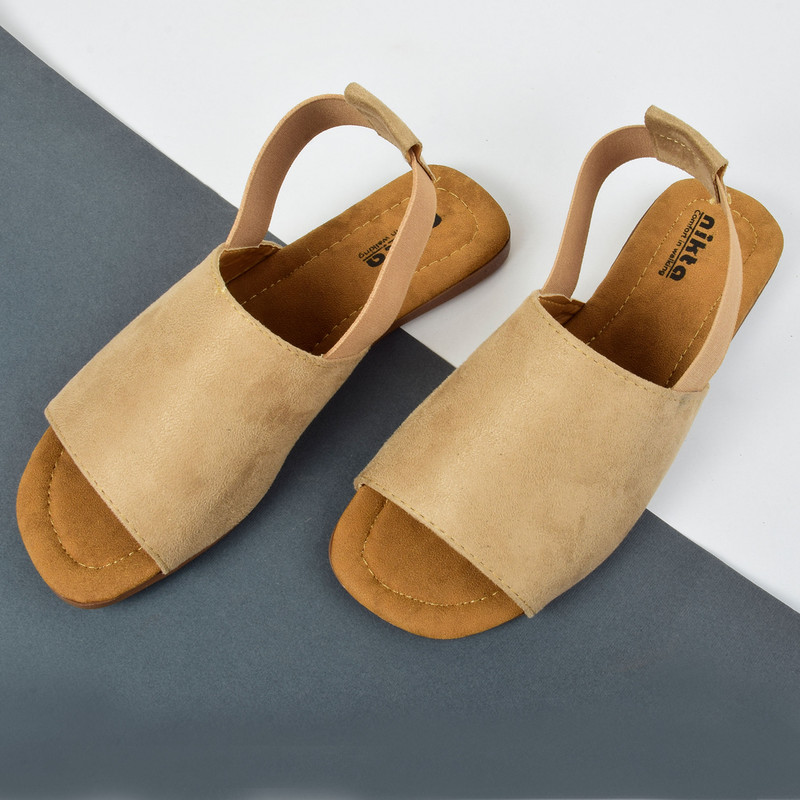 صندل زنانه نیکتا مدل بند کشی جیر 4152