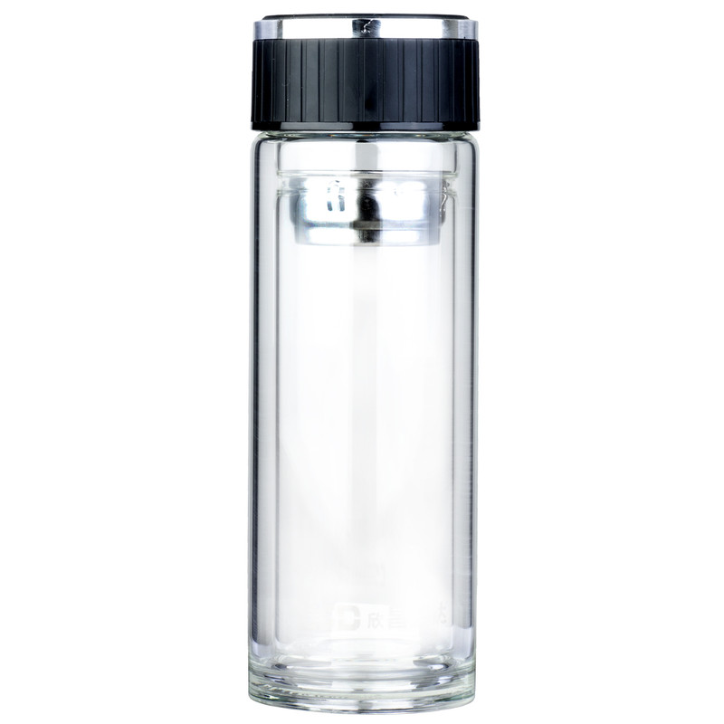 فلاسک دو جداره دمنوش ساز سی اس دی مدل Glass cup ظرفیت 380 میلی لیتر