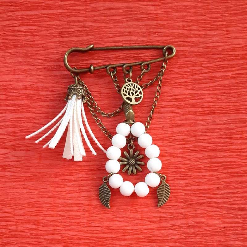 سنجاق سینه دخترانه مدل گل یخی کد 1532