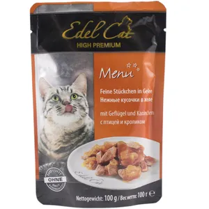 پوچ گربه ایدل کت حاوی مرغ و خرگوش در سس وزن 100 گرم