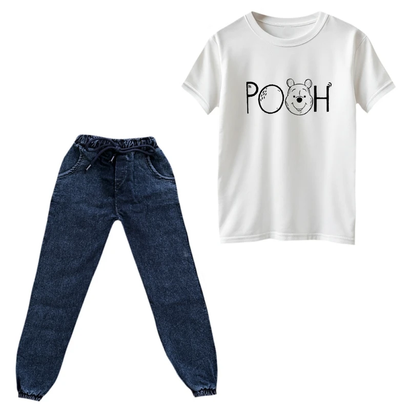 ست تی‌شرت و شلوار دخترانه مدل پو کد ۱