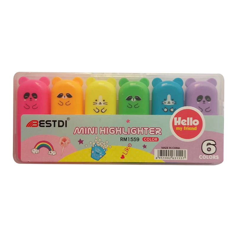 ماژیک علامت گذار بستدی مدل حیوانات بسته 6 عددی