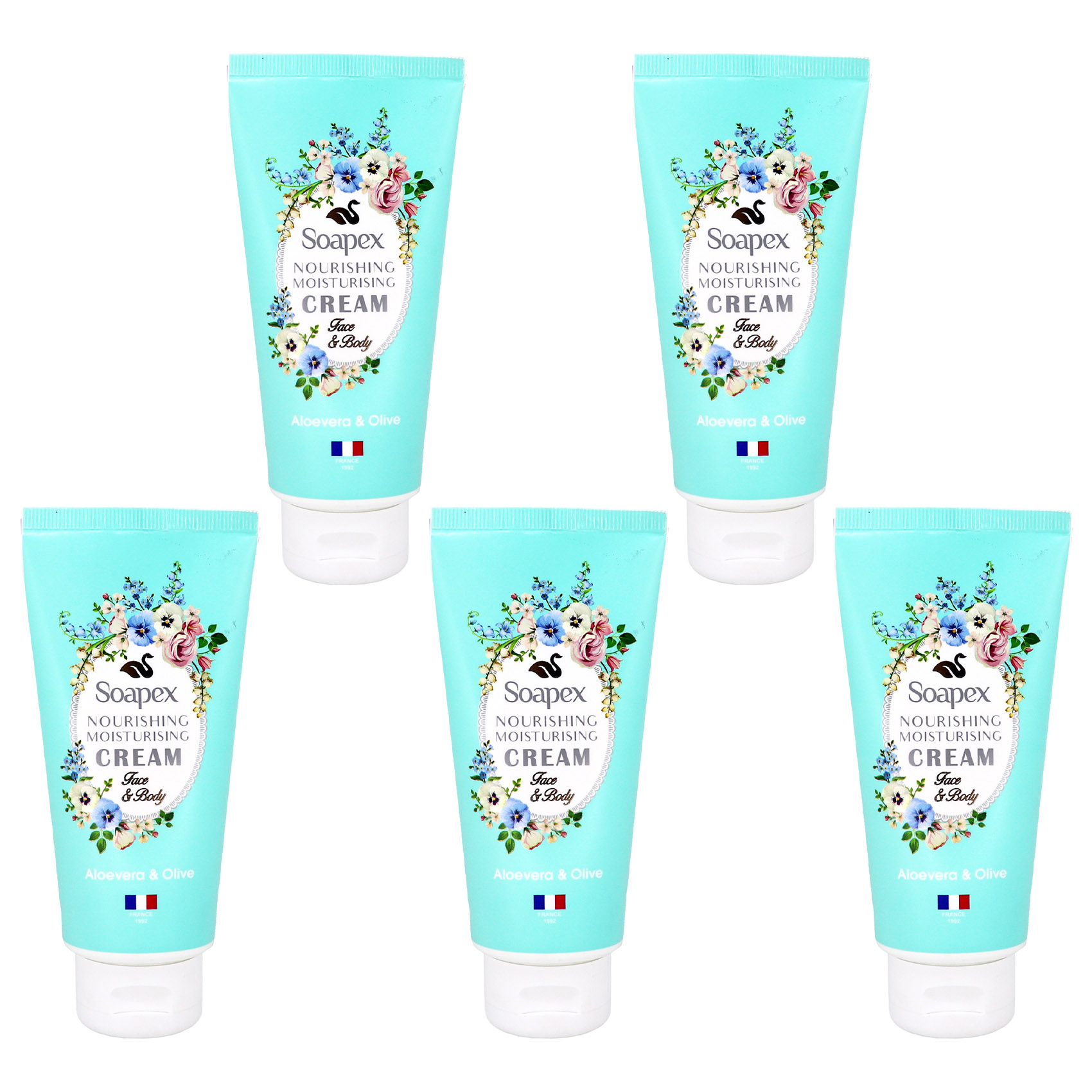 کرم مرطوب کننده سوپکس مدل Aloevera Olive حجم 90 میلی لیتر مجموعه 5 عددی