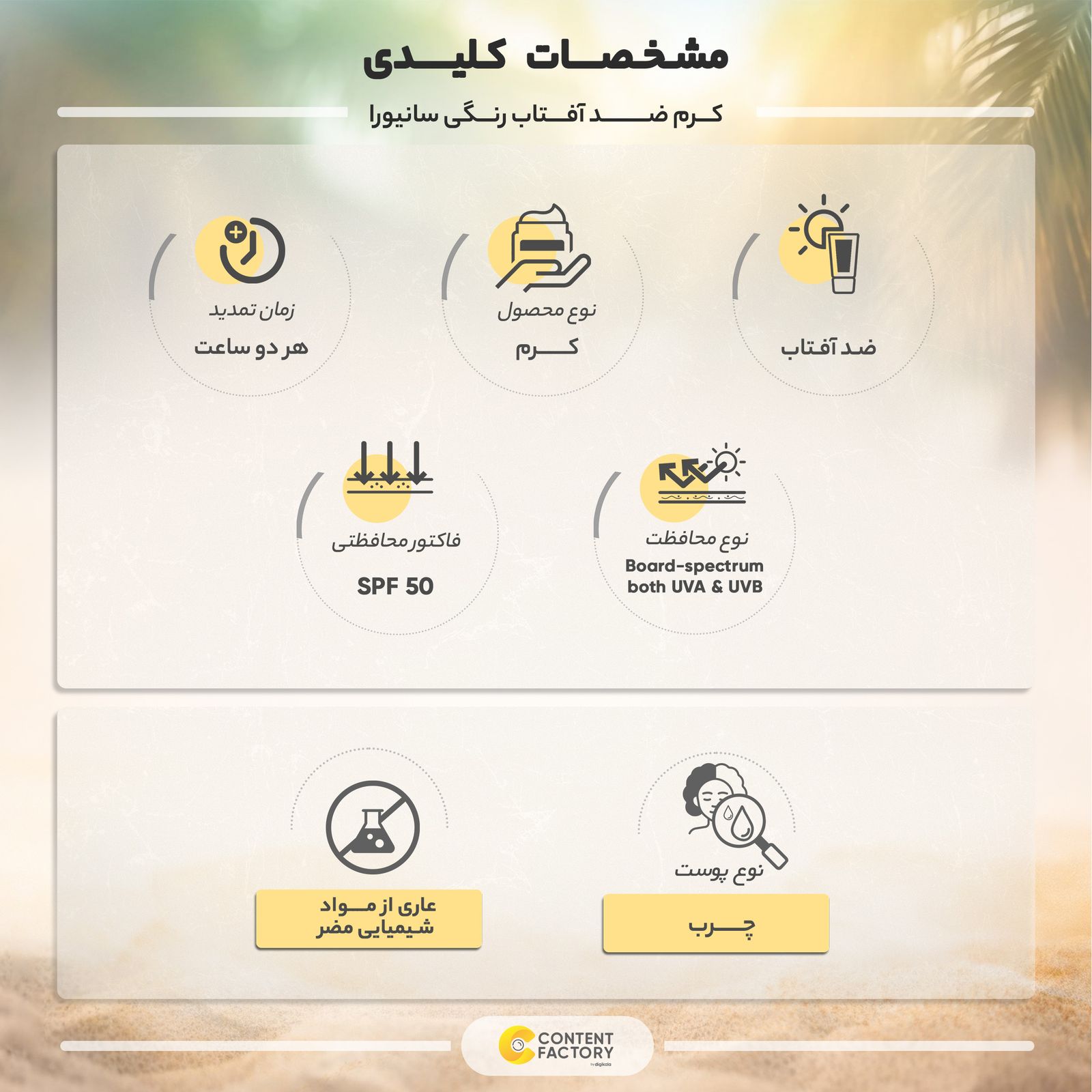 کرم ضد آفتاب رنگی سانیورا مدل SPF50 مناسب پوست های چرب حجم 50 میلی لیتر -  - 7
