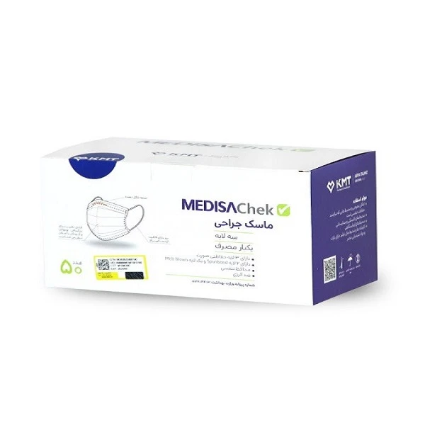 ماسک تنفسی مدیساچک مدل سه لایه بسته  50 عددی